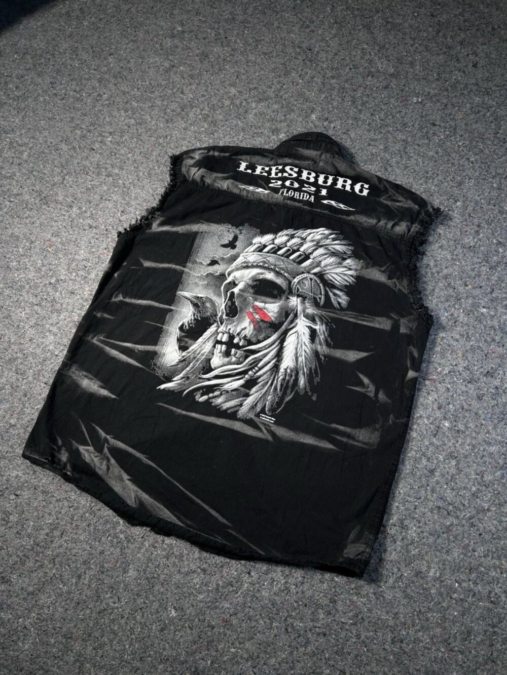 Biker  Wear USA Cut Off Vest Leesburg Florida 2021 Graphic Size Large